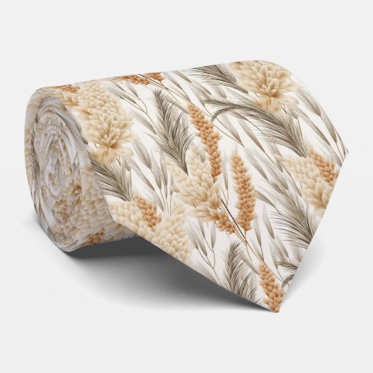 Cravate Cool Pampas motif carrelé Grass (Roulé)