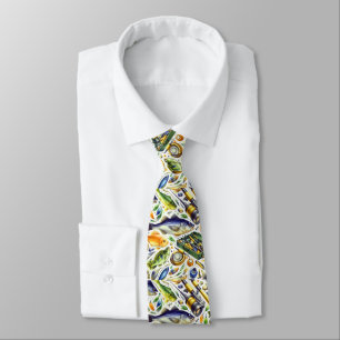 Cravate Cool pêcheur motif carrelé
