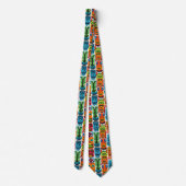 Cravate Cool plage tiki tête motif carrelée (Dos)
