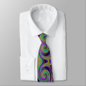 Cravate Cool Retro Purple et Chartreuse Liquid Art Swirl (Attaché)