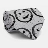 Cravate Cool Sardé Joyeux visage souriant motif gris clair (Roulé)