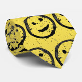 Cravate Cool Sardé Joyeux visage souriant motif jaune (Roulé)