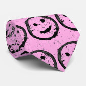 Cravate Cool Sardé Joyeux visage souriant motif rose clair (Roulé)