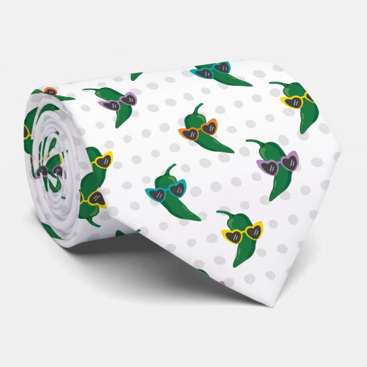 Cravate Cool Shades Green Chili Motif (Roulé)