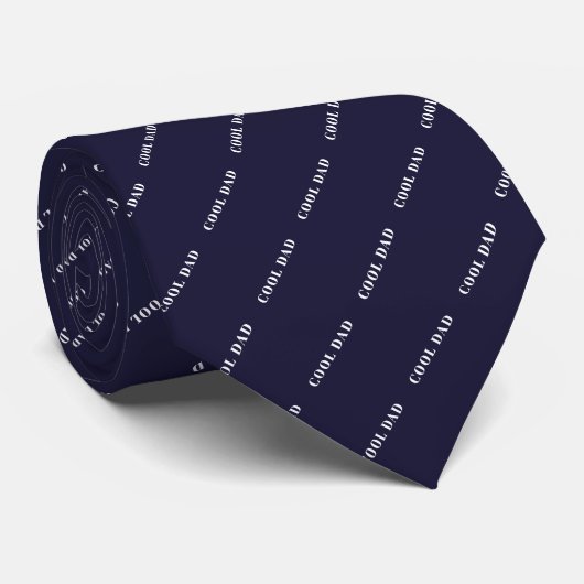 Cravate Cool simple Papa bleu foncé Motif Fête des pères (Roulé)