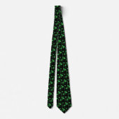 Cravate Cool tendance Noir/Motif vert (Dos)