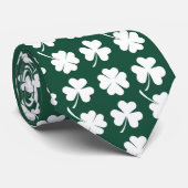 Cravate Cool tiled four leaf clovers shamrocks pattern (Roulé)