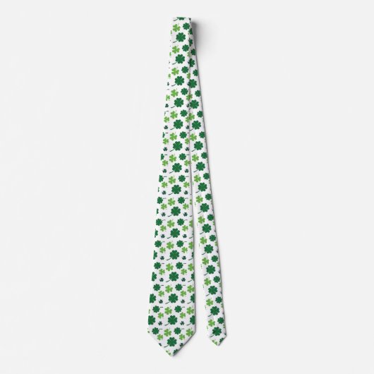 Cravate Cool tiled four leaf clovers shamrocks pattern (Devant)