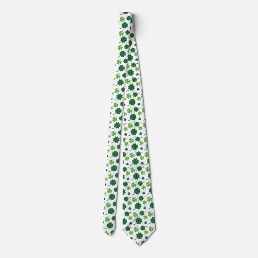 Cravate Cool tiled four leaf clovers shamrocks pattern (Dos)
