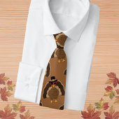 Cravate Cool Turquie Thanksgiving fun brown motif