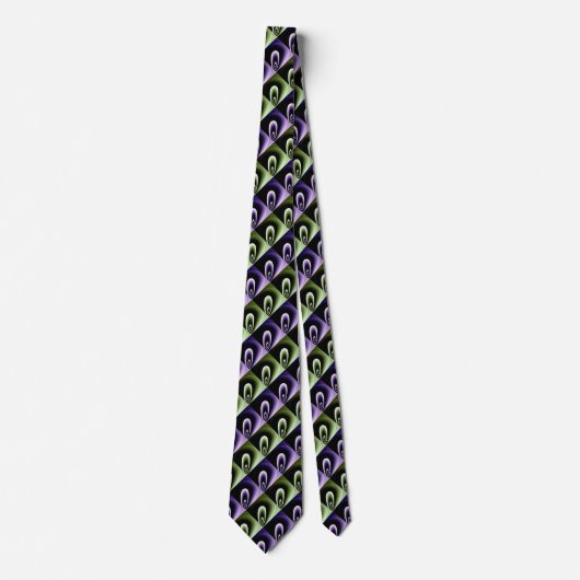 Cravate Cool vert et violet Motif moderne (Devant)
