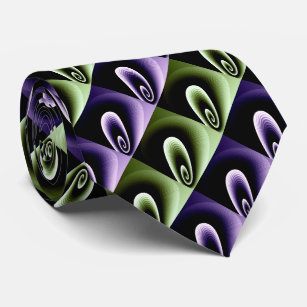 Cravate Cool vert et violet Motif moderne