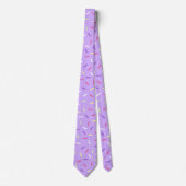 Cravate cool violet saupoudrer motif carrelé (Devant)