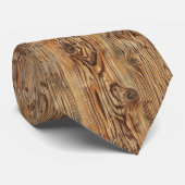 Cravate Cool Western wood tiled pattern  (Roulé)