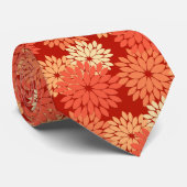 Cravate Copie florale moderne de kimono, mandarine (Roulé)