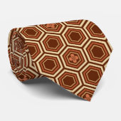 Cravate Copie hexagonale, brun et beige de kimono (Roulé)
