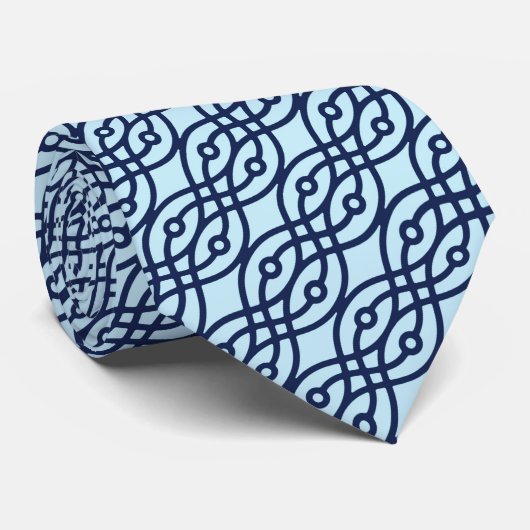 Cravate Copie, marine et bleu-clair de kimono (Roulé)