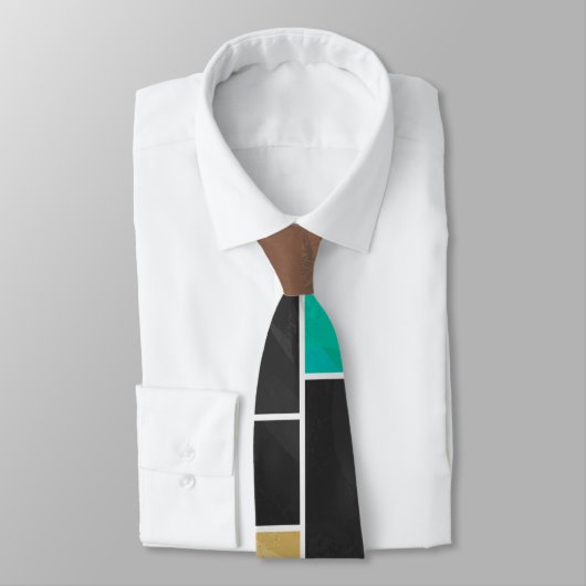 Cravate Copie noire Brown de Mondrian Teal (Attaché)