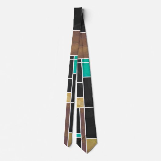 Cravate Copie noire Brown de Mondrian Teal (Dos)