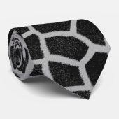 Cravate Copie noire et blanche de girafe (Roulé)
