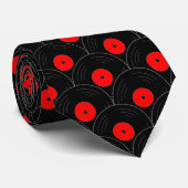 Cravate Copie record de collecteur en noir et rouge (Roulé)