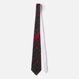Cravate Copie rouge de zèbre de parties scintillantes