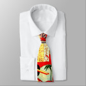 Cravate Copie samouraï d'art de bois de graveur de geisha (Attaché)