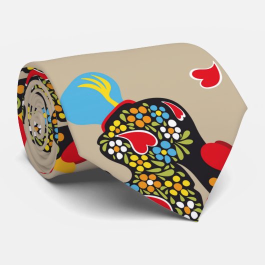 Cravate Coq célèbre de motif de Barcelos Nr 06 (Roulé)