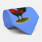 Cravate Coq de combat américain : Brun Rouge (Roulé)