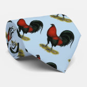 Cravate Coq Rouge Noir American Game BB (Roulé)