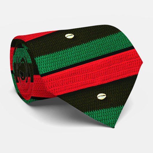 Cravate Coques sur Crochet rouge noir vert partout sur imp (Roulé)