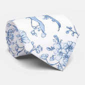 Cravate Coquette bleu moyen et blanc  (Roulé)