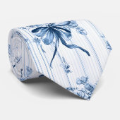 Cravate Coquette bleu moyen et blanc (Roulé)