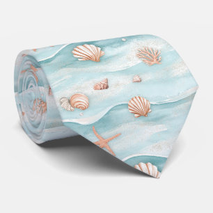 Cravate Coquillages aquatiques côtiers & Étoile de mer sci