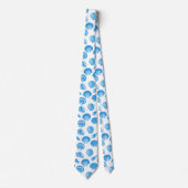 Cravate Coquillages - Cerulean bleu et blanc (Devant)