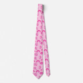 Cravate Coquillages - Fuchsia rose et blanc (Devant)