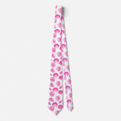 Cravate Coquillages - Fuchsia rose et blanc (Devant)
