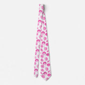 Cravate Coquillages - Fuchsia rose et blanc (Dos)