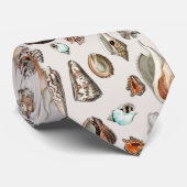 Cravate Coquillages vintages Mollusk Marine Beach Snail Sh (Roulé)