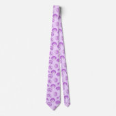 Cravate Coquillages - violet et blanc (Devant)