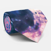 Cravate Coquille d'huîtres de mer, couleurs changées bleu (Roulé)