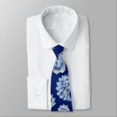Cravate coquilles bleues blanches (Attaché)