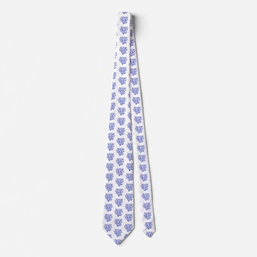 Cravate Corail bleu et blanc (Devant)