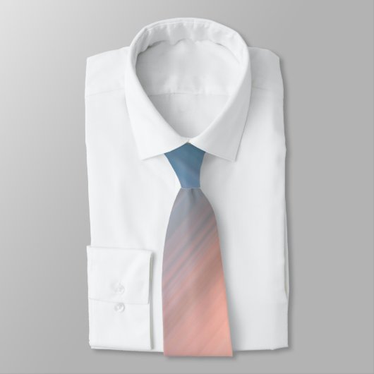 Cravate Corail clair et rayures bleu gris (Attaché)