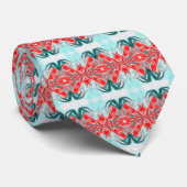 Cravate Corail et Turquoise Motif unique (Roulé)