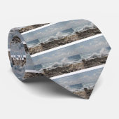 Cravate Corail et vagues (Roulé)