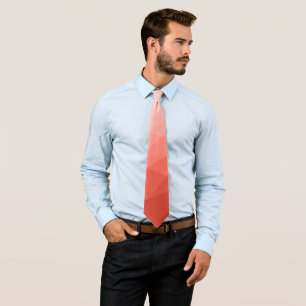 Cravate Corail rose maillage géométrique ombre motif