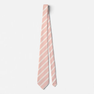 Cravate Coral and beige five stripe pattern