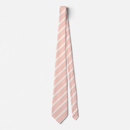 Cravate Coral and beige five stripe pattern (Devant)