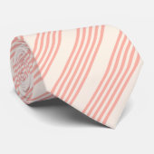 Cravate Coral and beige five stripe pattern (Roulé)